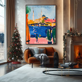 Poster Skyline Istanbul avec Waterfront dans Fauvist Art