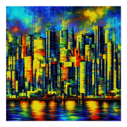 Poster Skyline la nuit (Devant)