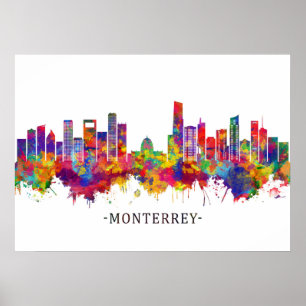 Poster Skyline Monterrey Mexico