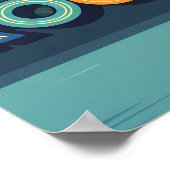 Poster Skyline Rochester dynamique au coucher du soleil (Coin)