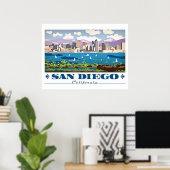 Poster Skyline San Diego (Bureau à domicile)