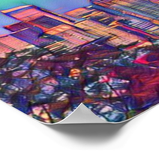 Poster Skyline Seattle Abstrait (Coin)