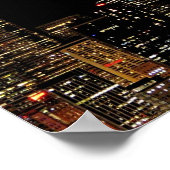 Poster Skyline Seattle la nuit, avec Space Needle. (Coin)