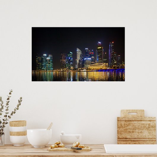 Poster Skyline Singapour pittoresque (Cuisine)