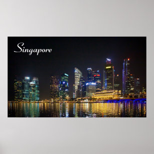 Poster Skyline Singapour pittoresque
