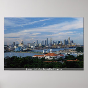 Poster Skyline singapourien de Sentosa Island, Singapour