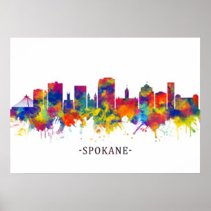 Poster Skyline Spokane Washington