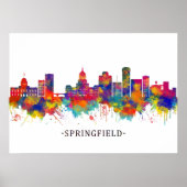 Poster Skyline Springfield Illinois (Devant)