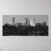 Poster Skyline Tulsa noir et blanc (Devant)
