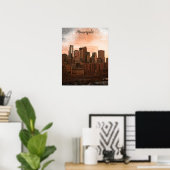 Poster Skyline vintage Minneapolis Minnesota (Bureau à domicile)