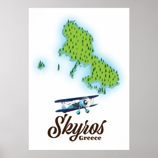 Poster Skyros Greece island map (Devant)