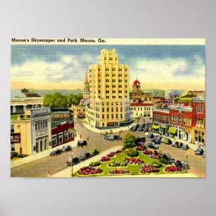 Poster Skyscraper, Macon GA Vintage