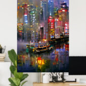 Poster Skyscraper - Peinture Abstraite colorée (Bureau à domicile)