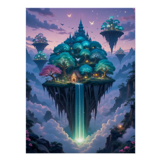 Poster Skyward Whispers: Floating Islands (Devant)