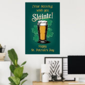 Poster Slàinte ! Verre de bière de la Saint-Patrick sur f (Bureau à domicile)