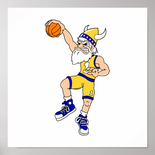 Poster Slam de basket-ball viking (Devant)