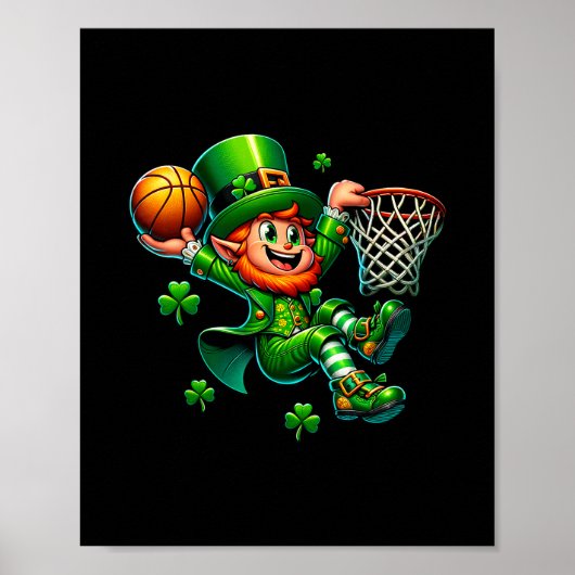 Poster Slam dunk Saint-Patrick Leprechaun irlandais (Devant)