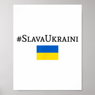 Poster Slava Ukraïni Avec drapeau de l'Ukraine