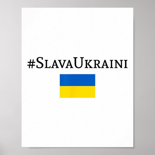 Poster Slava Ukraïni Avec drapeau de l'Ukraine (Devant)