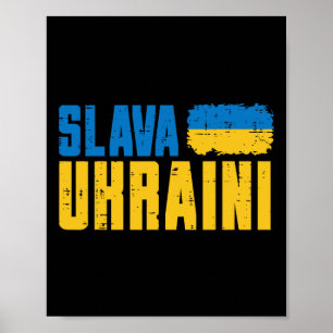 Poster Slava Ukraini Gloire à l'Ukraine Drapeau Femmes Uk