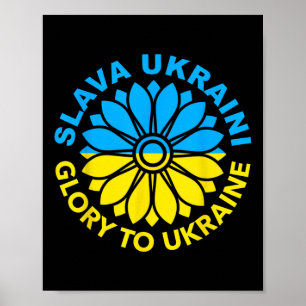 Poster Slava Ukraïni ! Gloire à l'Ukraine ! Tournesol Ukr