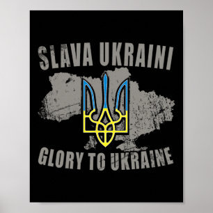Poster Slava Ukraini T-shirt Ukraine Gloire à l'Ukraine S