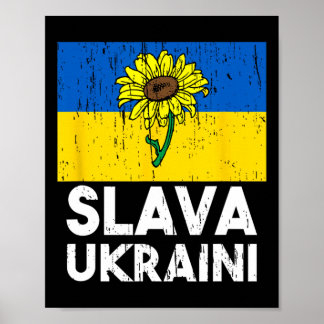 Poster Slava Ukraini Tournesol Soutenez L'Ukraine Hommes
