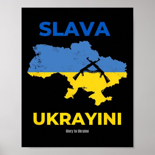 Poster Slava Ukrayini Glory To Ukraine  (Devant)