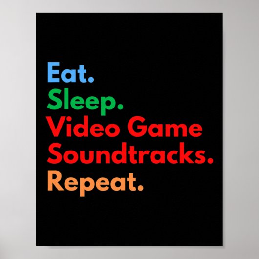 Poster Sleep Video Game Soundtracks Répéter Pour Gaming L (Devant)
