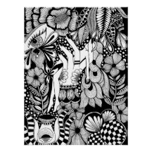 Sleeping Beauty – Monochrome Floral Hand-Drawn Art