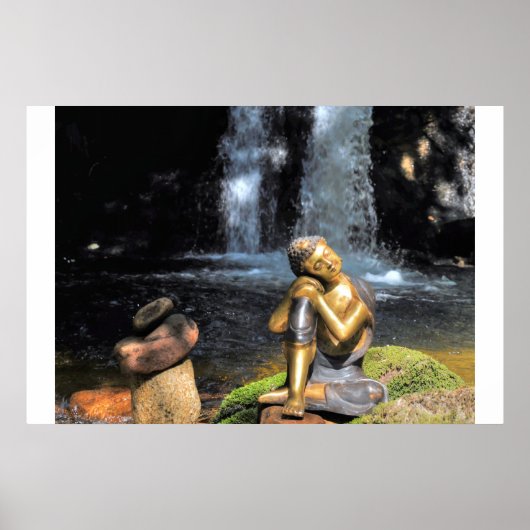 Poster sleeping Buddha on water (Devant)