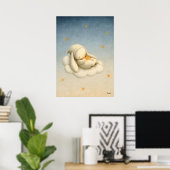Poster Sleeping Bunny Cloud Nursery Baby Illustration (Bureau à domicile)