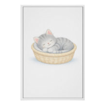 Sleeping Kitten Illustration – Premium Nursery Wal