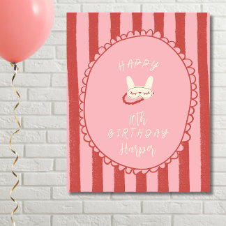 Poster sleepover slumber party birthday girl teen vintage