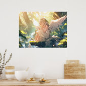 Poster Sleepy angélique anime fille en forêt (Cuisine)