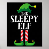 Poster Sleepy Elf Correspondance Famille Groupe Noël (Devant)