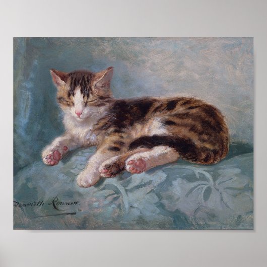 Poster Sleepy Kitten par Henriette Ronner-Knip (Devant)