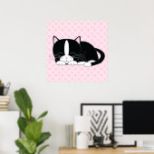 Poster Sleepy Kitty {Tuxedo} (Bureau à domicile)