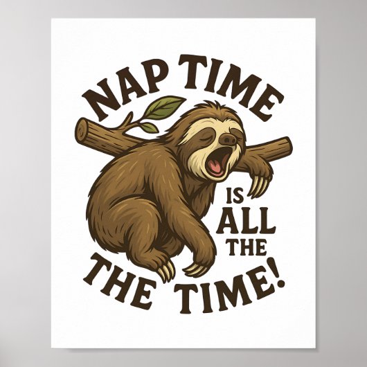 Poster Sleepy Sloth Funny (Devant)