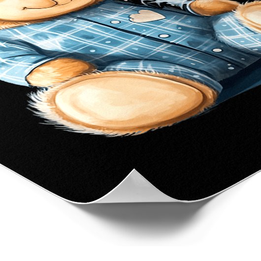 Poster Sleepy Teddy Bear In Cute Pajama Outfit (Coin)