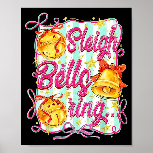 Poster Sleigh Bells Ring Christmas Design For Girls  (Devant)