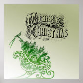 Poster Sleigh de Noël Vintage (Devant)