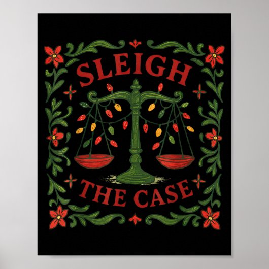 Poster Sleigh The Case Funny Lawyer Xmas Design (Devant)