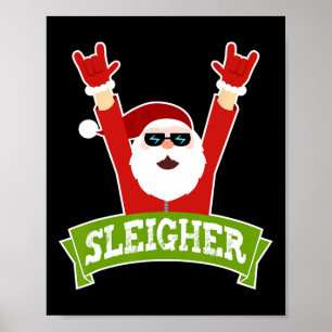 Poster SLEIGHER - Fun Heavy Metal Music Père Noël - Chris