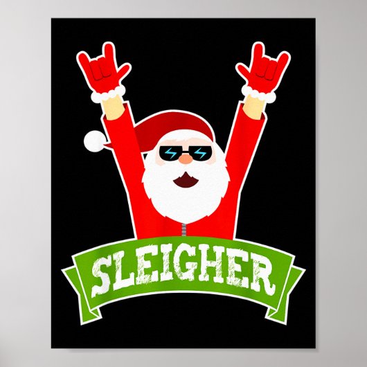 Poster Sleigher Ugly Sweater Heavy Metal Christmas Sweate (Devant)