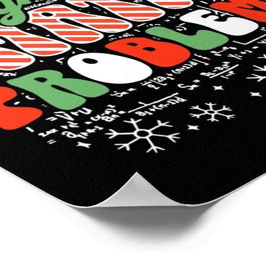 Poster Sleighing Math Problem Math Enseignant Noël (Coin)