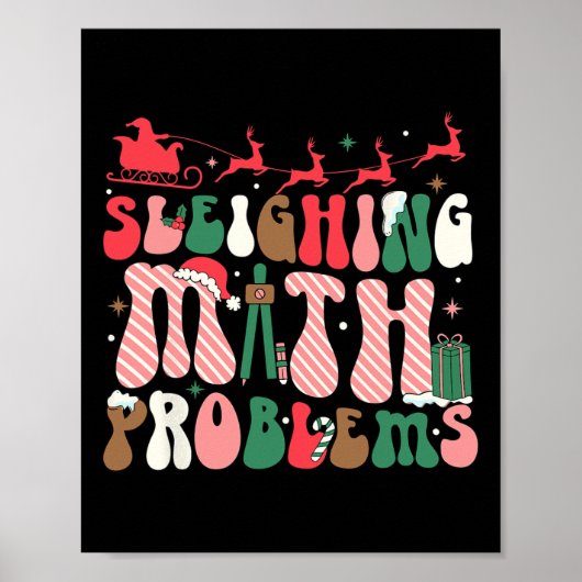 Poster Sleighing Math Problems Funny Math Enseignants Chr (Devant)