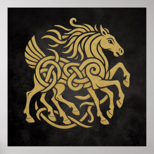 Poster Sleipnir Cheval à Huit Pattes Mythologie Nordique