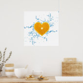 Poster Slice of Heart-Shaped Orange (Cuisine)