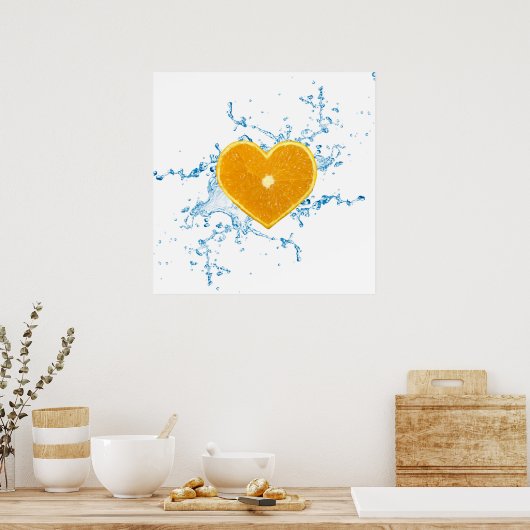 Poster Slice of Heart-Shaped Orange (Cuisine)